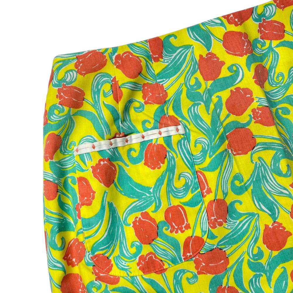 Vintage 60's Lilly Pulitzer A-Line‎ Mini Skirt Women's Small Floral Retro Roses - Picture 2 of 5